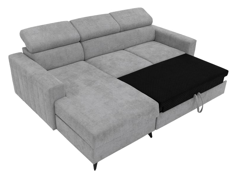 Milano 3-sits Bäddsoffa divan vänster med förvaring - Mörkgrå - Möbler - Soffa - Bäddsoffa - Bäddsoffa längsbäddad