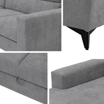 Milano 3-sits Bäddsoffa divan vänster med förvaring - Mörkgrå - Möbler - Soffa - Bäddsoffa - Bäddsoffa längsbäddad