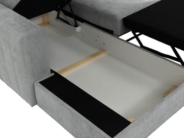 Milano 3-sits Bäddsoffa divan vänster med förvaring - Mörkgrå - Möbler - Soffa - Bäddsoffa - Bäddsoffa längsbäddad