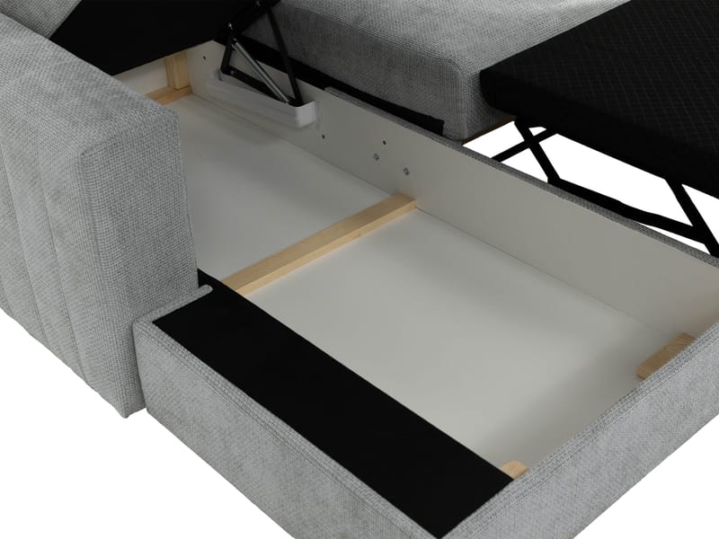 Milano 3-sits Bäddsoffa divan vänster med förvaring - Mörkgrå - Möbler - Soffa - Bäddsoffa - Bäddsoffa längsbäddad