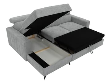 Milano 3-sits Bäddsoffa divan vänster med förvaring - Mörkgrå - Möbler - Soffa - Bäddsoffa - Bäddsoffa längsbäddad