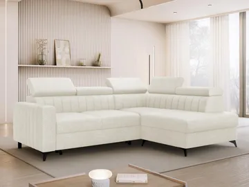 Milano 4-sits Bäddsoffa schäslong höger med förvaring - beige - Möbler - Soffa - Bäddsoffa - Hörnbäddsoffa