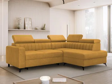 Milano 4-sits Bäddsoffa schäslong höger med förvaring - gul - Möbler - Soffa - Bäddsoffa - Hörnbäddsoffa