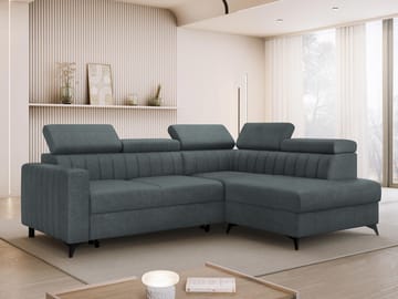 Milano 4-sits Bäddsoffa schäslong höger med förvaring - mörkgrå - Möbler - Soffa - Bäddsoffa - Hörnbäddsoffa