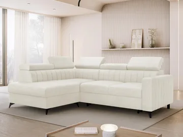 Milano 4-sits Bäddsoffa schäslong vänster med förvaring - beige - Möbler - Soffa - Bäddsoffa - Hörnbäddsoffa
