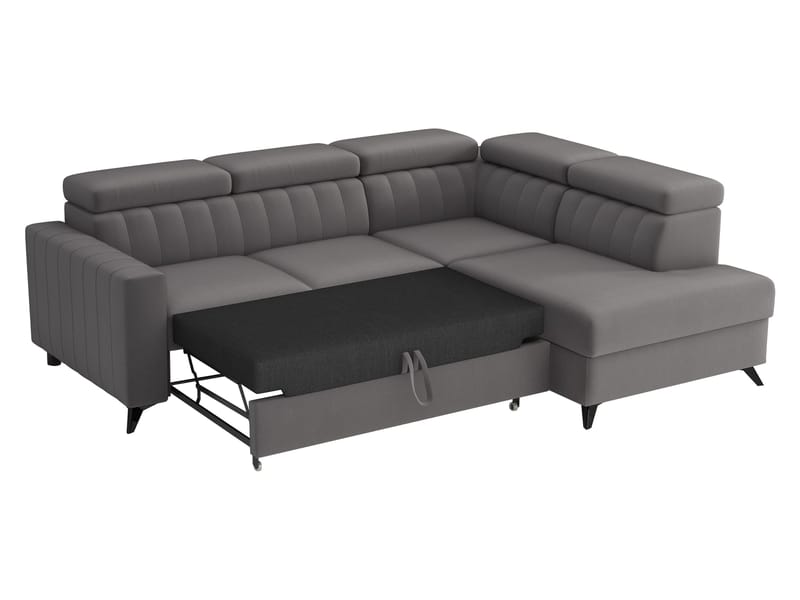 Milano 4-sits Bäddsoffa schäslong vänster med förvaring - Mörkgrå - Möbler - Soffa - Bäddsoffa - Hörnbäddsoffa