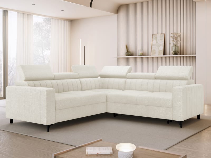 Milano 5-sits Bäddsoffa hörn med förvaring - Beige - Möbler - Soffa - Bäddsoffa - Hörnbäddsoffa