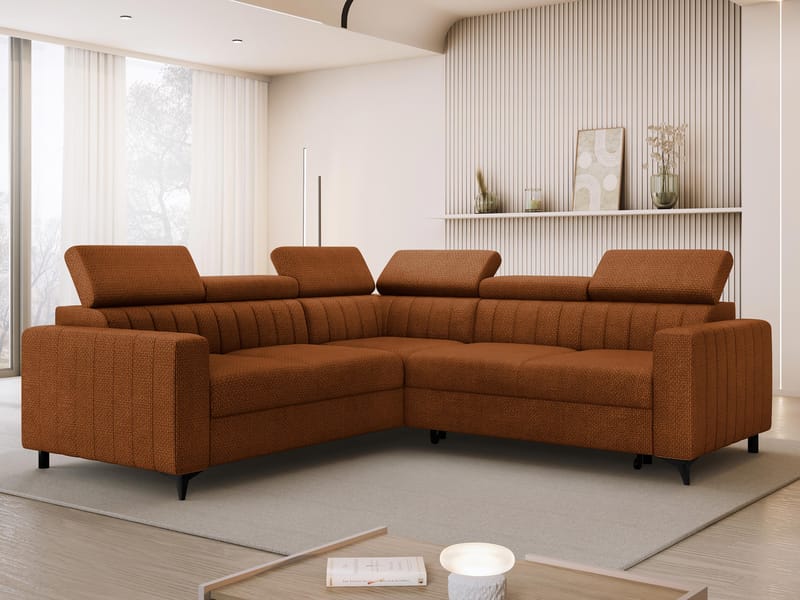 Milano 5-sits Bäddsoffa hörn med förvaring - Brun - Möbler - Soffa - Bäddsoffa - Hörnbäddsoffa