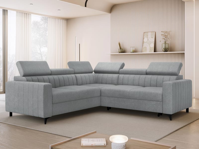 Milano 5-sits Bäddsoffa hörn med förvaring - Grå - Möbler - Soffa - Bäddsoffa - Hörnbäddsoffa