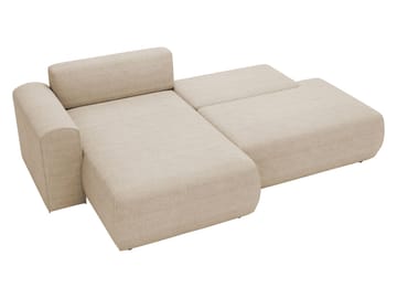 Milias 3-sits Bäddsoffa med Divan Höger och Förvaring - Grå - Möbler - Soffa - Bäddsoffa - Hörnbäddsoffa