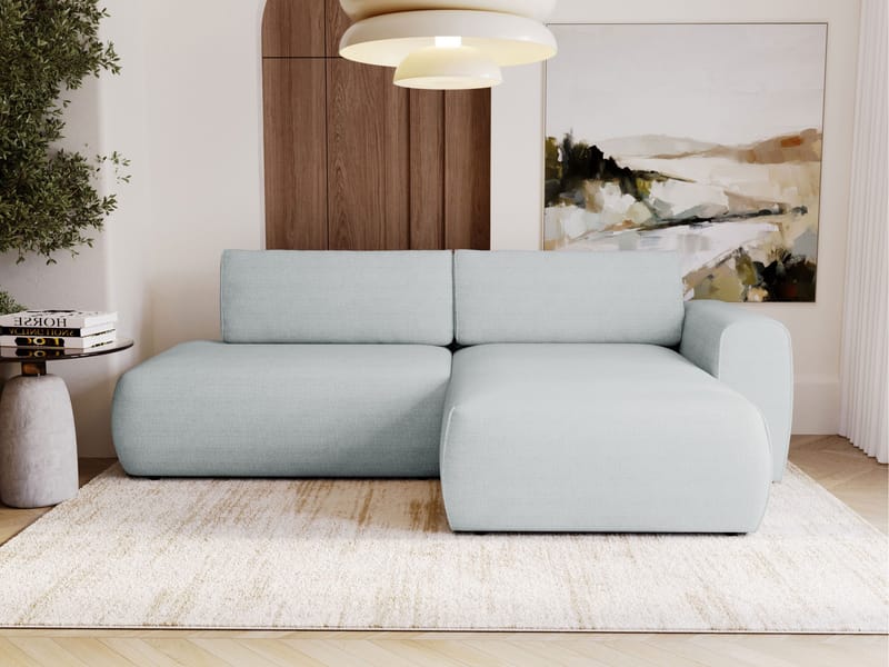Milias 3-sits Bäddsoffa med Divan Höger och F örvaring - Grå - Möbler - Soffa - Bäddsoffa - Hörnbäddsoffa