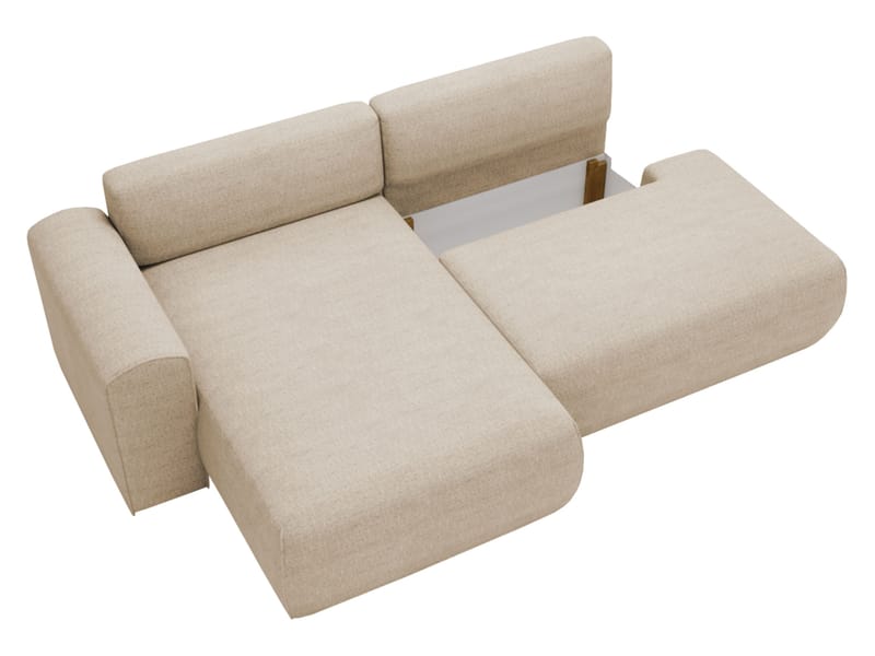 Milias 3-sits Bäddsoffa med Divan Höger och Förvaring - Orange - Möbler - Soffa - Bäddsoffa - Hörnbäddsoffa