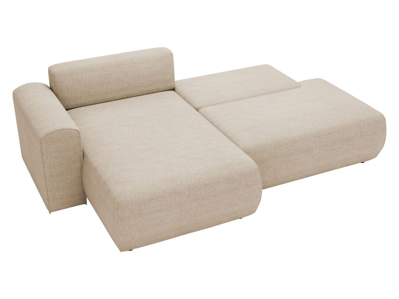 Milias 3-sits Bäddsoffa med Divan Höger och Förvaring - Orange - Möbler - Soffa - Bäddsoffa - Hörnbäddsoffa
