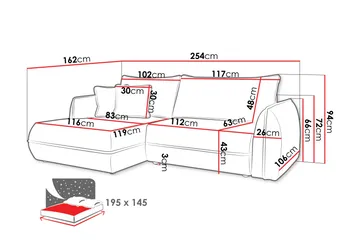 Mirana Bäddsoffa med Divan 3-sits - Vit - Möbler - Soffa - Bäddsoffa - Bäddsoffa divan