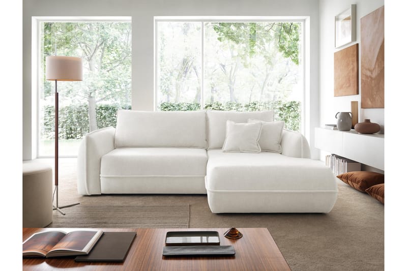 Mirana Bäddsoffa med Divan 3-sits - Vit - Möbler - Soffa - Bäddsoffa - Bäddsoffa divan