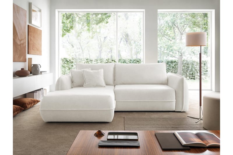 Mirana Bäddsoffa med Divan 3-sits - Vit - Möbler - Soffa - Bäddsoffa - Bäddsoffa divan