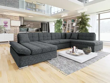 Mireo U-formad 5-sits Bäddsoffa med förvaring - grå - Möbler - Soffa - Bäddsoffa - Hörnbäddsoffa