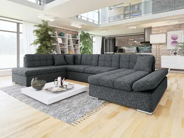 Mireo U-formad 5-sits Bäddsoffa med förvaring - grå - Möbler - Soffa - Bäddsoffa - Hörnbäddsoffa