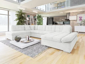 Mireo U-formad 5-sits Bäddsoffa med förvaring - vit - Möbler - Soffa - Bäddsoffa - Hörnbäddsoffa