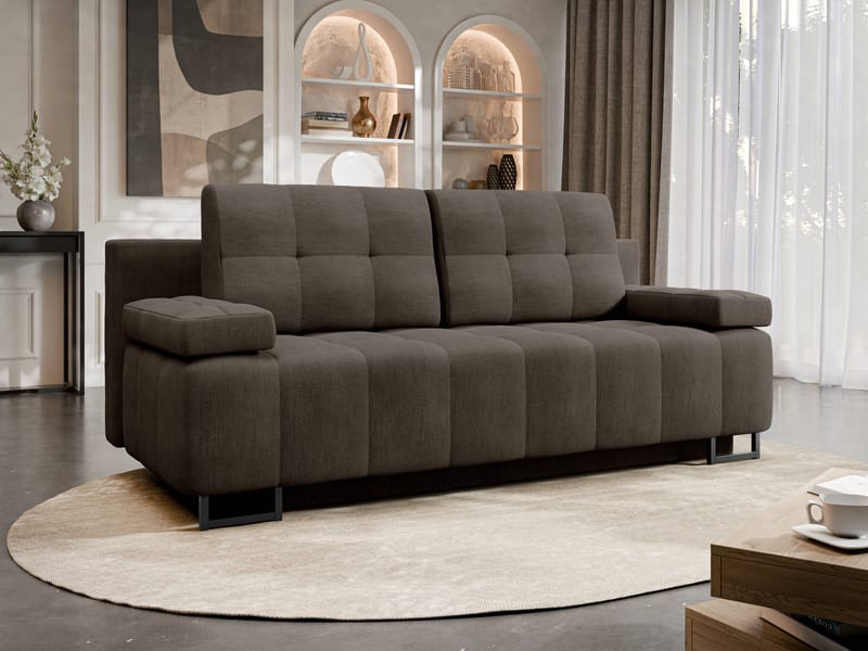 Morenia 3-sits Bäddsoffa med förvaring - brun - Möbler - Soffa - Bäddsoffa - Bäddsoffa längsbäddad