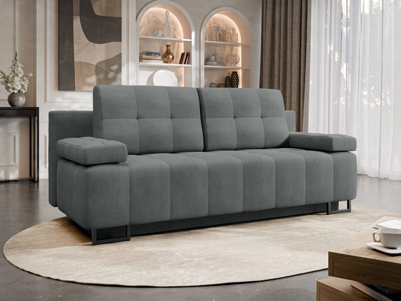 Morenia 3-sits Bäddsoffa med förvaring - grå - Möbler - Soffa - Bäddsoffa - Bäddsoffa längsbäddad