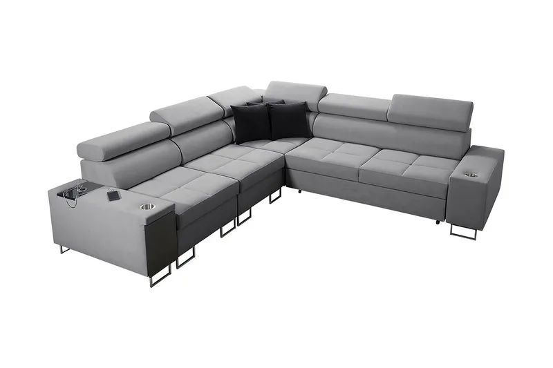 Morenia 3-sits Hörnbäddsoffa Höger, Ljusgrå