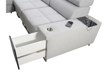 Morenia 4-sits Hörnbäddsoffa Vänster - Vit - Möbler - Soffa - Bäddsoffa - Bäddsoffa längsbäddad