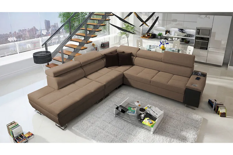 Morenia Bäddsoffa m. Schäslong L-formad - Möbler - Soffa - Bäddsoffa - Hörnbäddsoffa