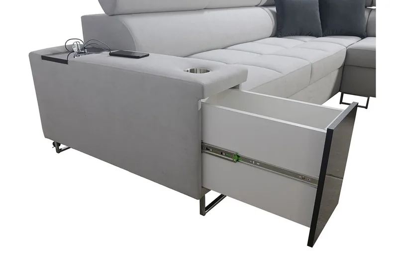 Morenia Bäddsoffa m. Schäslong L-formad - Möbler - Soffa - Bäddsoffa - Hörnbäddsoffa