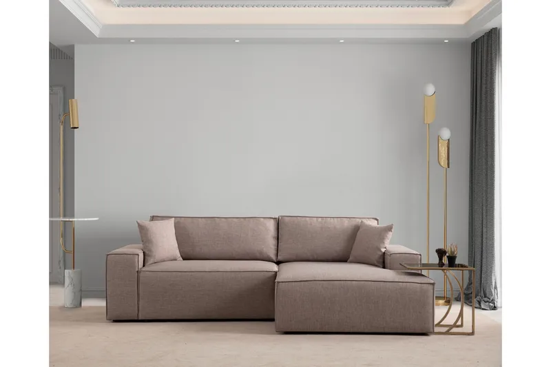 Munehiro Hörnbäddsoffa - Brun - Möbler - Soffa - Bäddsoffa - Bäddsoffa divan