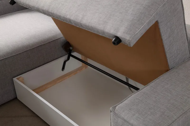 Munehiro Hörnbäddsoffa - Ljusgrå - Möbler - Soffa - Bäddsoffa - Bäddsoffa divan