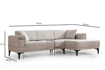 Naoko Bäddsoffa med divan - Beige - Möbler - Soffa - Bäddsoffa - Bäddsoffa divan
