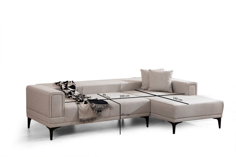 Naoko Bäddsoffa med divan - Beige - Möbler - Soffa - Bäddsoffa - Bäddsoffa divan