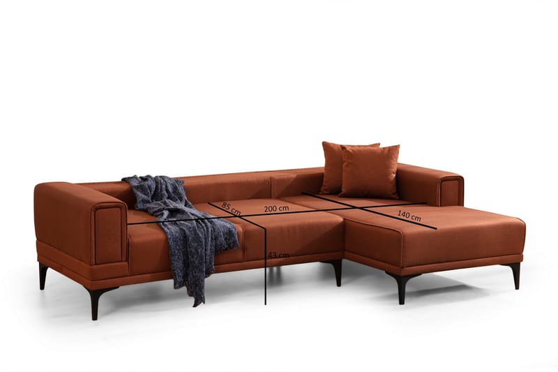 Naoko Bäddsoffa med divan - Röd - Möbler - Soffa - Bäddsoffa - Bäddsoffa divan
