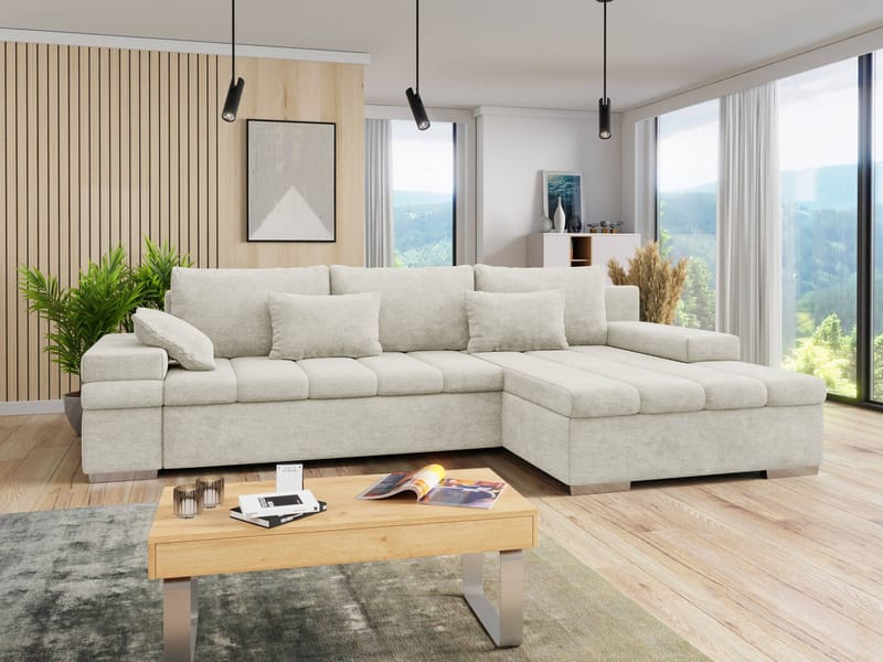 Naoma 4-sits Bäddsoffa divan höger med förvaring - Möbler - Soffa - Bäddsoffa - Hörnbäddsoffa