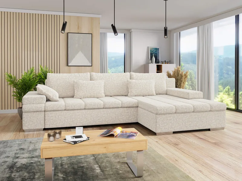 Naoma 4-sits Bäddsoffa divan höger med förvaring - Möbler - Soffa - Bäddsoffa - Bäddsoffa längsbäddad