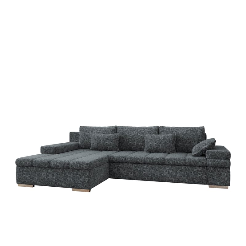 Naoma 4-sits Bäddsoffa divan vänster med förvaring, grå