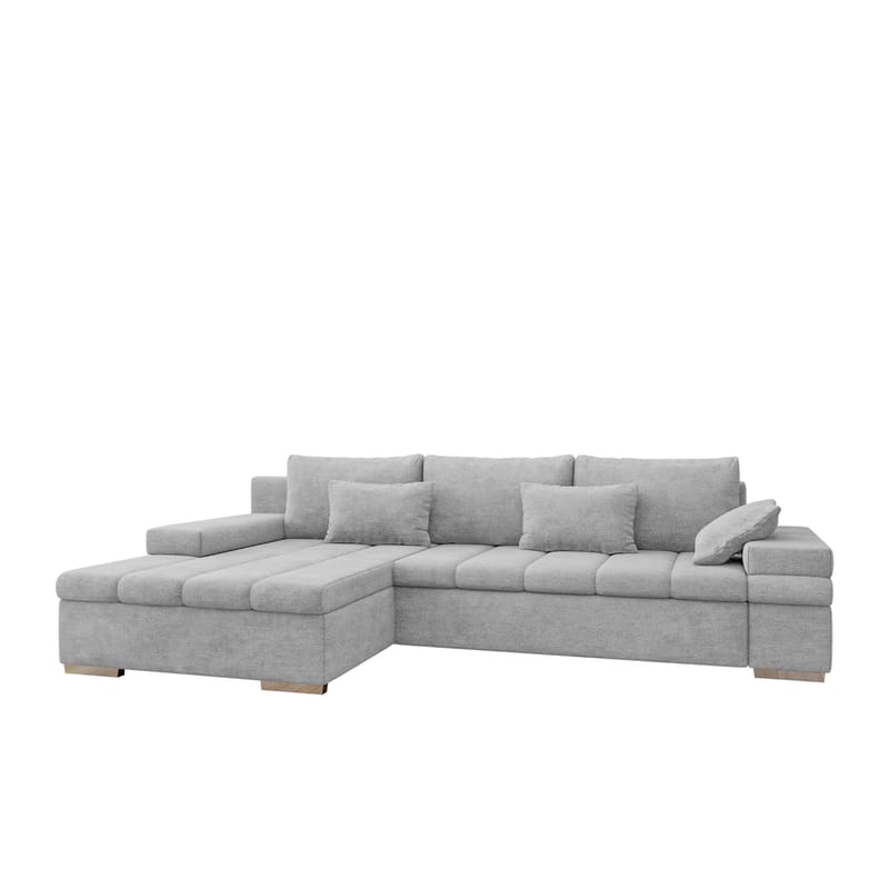 Naoma 4-sits Bäddsoffa divan vänster med förvaring, grå