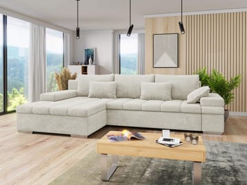 Naoma 4-sits Bäddsoffa divan vänster med förvaring - Möbler - Soffa - Bäddsoffa - Hörnbäddsoffa