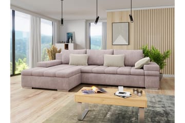 Naoma Bäddsoffa med Divan 4-sits - Rosa - Möbler - Soffa - Bäddsoffa - Bäddsoffa divan