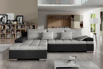 Naoma Divanbäddsoffa 310x175x83 cm - Grå - Möbler - Soffa - Bäddsoffa - Bäddsoffa längsbäddad