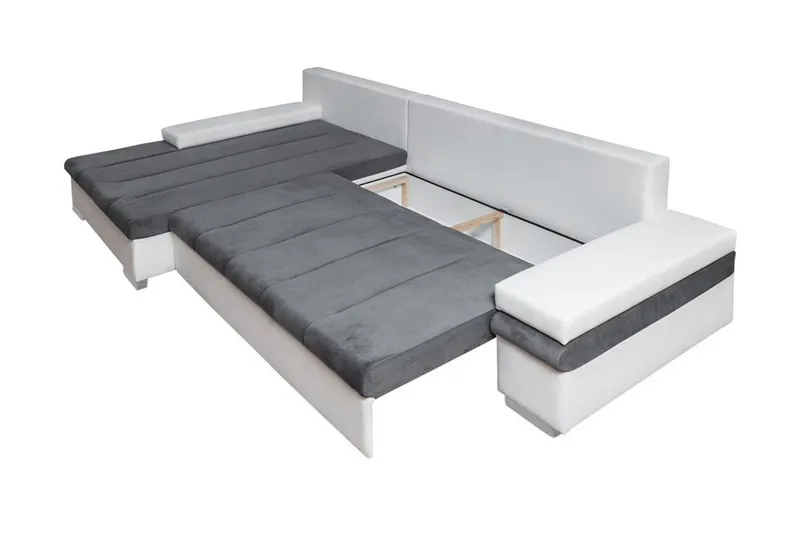 Naoma Divanbäddsoffa 310x175x83 cm - Grå - Möbler - Soffa - Bäddsoffa - Bäddsoffa längsbäddad