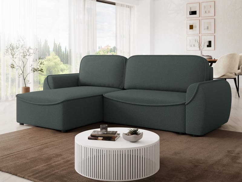 Navrel 3-sits Bäddsoffa med Divan och förvaring - Grå - Möbler - Soffa - Bäddsoffa - Hörnbäddsoffa