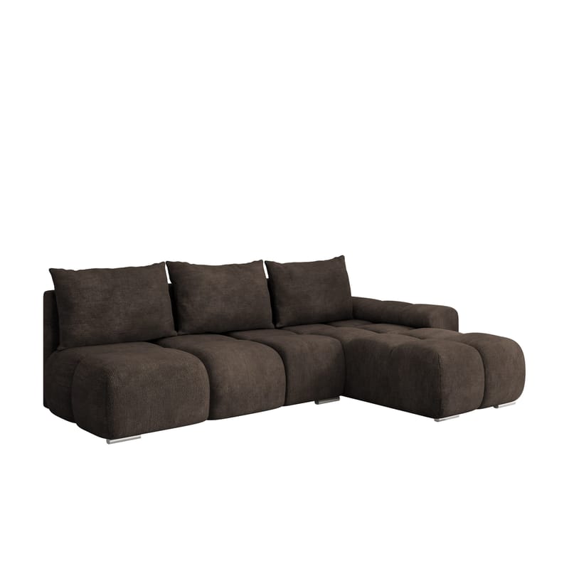Nessa 4-sits Bäddsoffa divan höger med förvaring, brun
