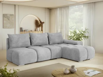 Nessa 4-sits Bäddsoffa divan höger med förvaring - grå - Möbler - Soffa - Bäddsoffa - Hörnbäddsoffa