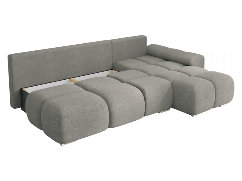 Nessa 4-sits Bäddsoffa divan vänster med förvaring - beige - Möbler - Soffa - Bäddsoffa - Hörnbäddsoffa