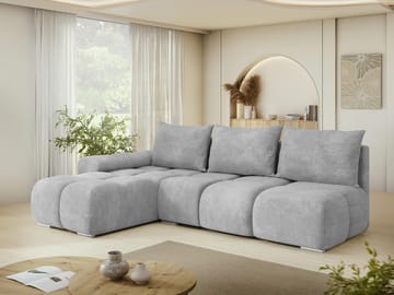 Nessa 4-sits Bäddsoffa divan vänster med förvaring - grå - Möbler - Soffa - Bäddsoffa - Hörnbäddsoffa