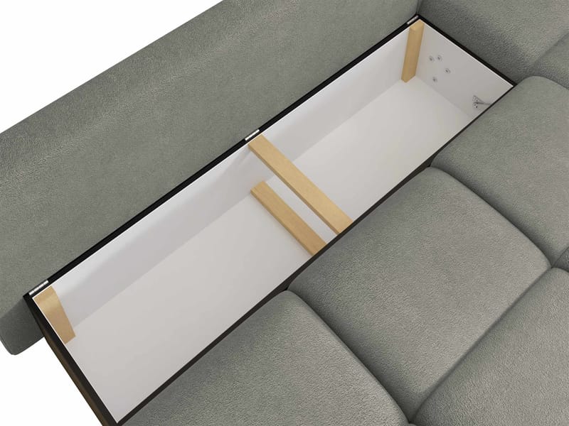 Nessa 4-sits Bäddsoffa divan vänster med förvaring - grå - Möbler - Soffa - Bäddsoffa - Hörnbäddsoffa