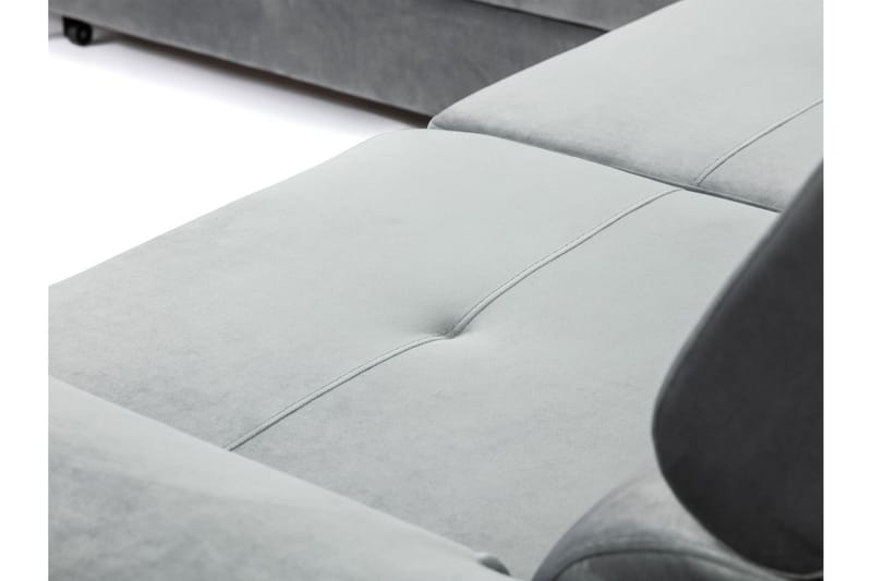 Oertel 5-sits Hörnbäddsoffa Vänster - Vit/Grå - Skinnsoffa - Hörnbäddsoffa