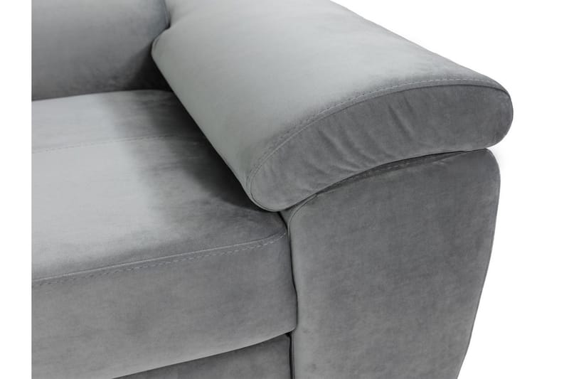 Oertel 5-sits Hörnbäddsoffa Vänster - Vit/Grå - Skinnsoffa - Hörnbäddsoffa
